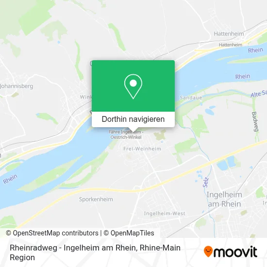 Rheinradweg - Ingelheim am Rhein Karte