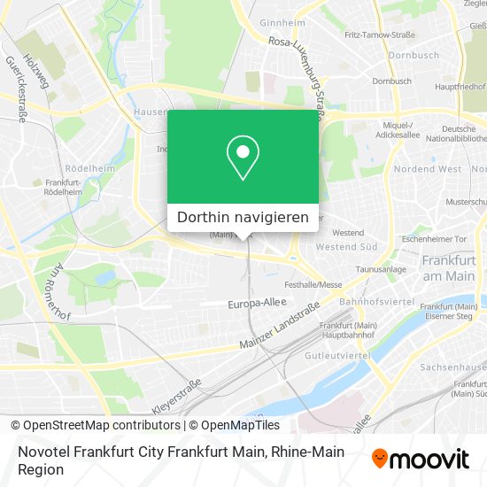 Novotel Frankfurt City Frankfurt Main Karte