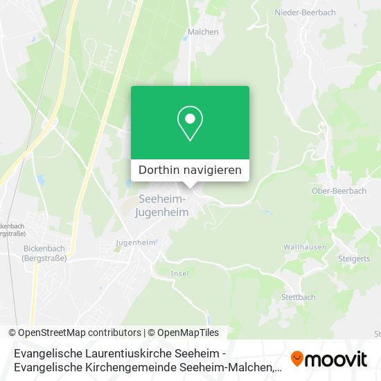 Evangelische Laurentiuskirche Seeheim - Evangelische Kirchengemeinde Seeheim-Malchen Karte