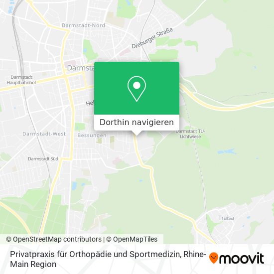Privatpraxis für Orthopädie und Sportmedizin Karte