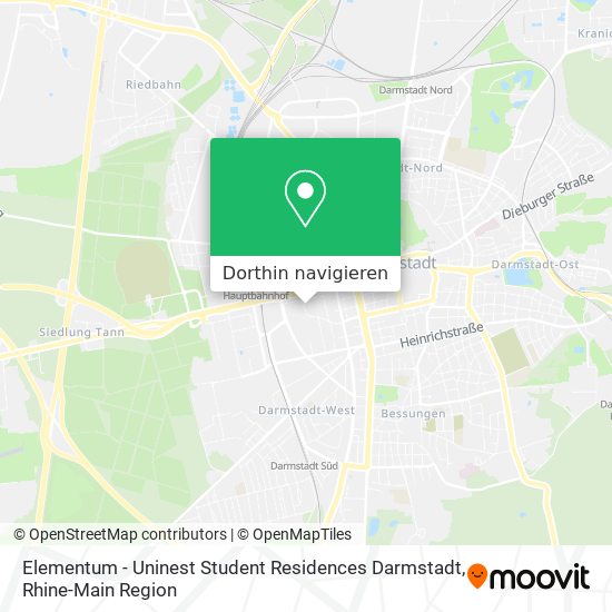 Elementum - Uninest Student Residences Darmstadt Karte