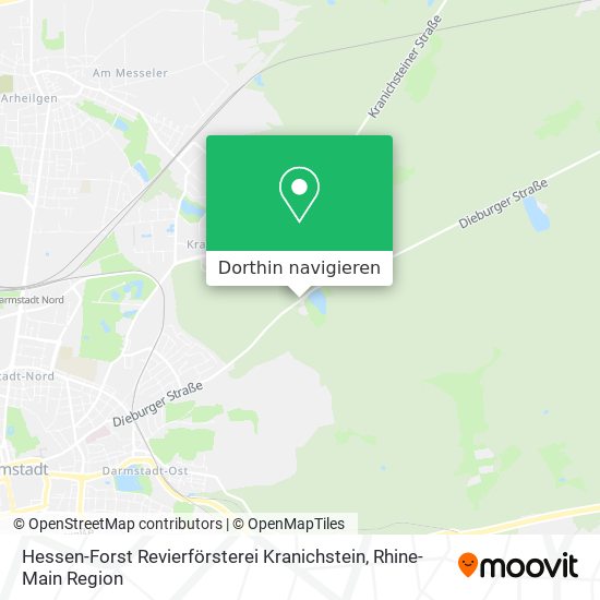 Hessen-Forst Revierförsterei Kranichstein Karte