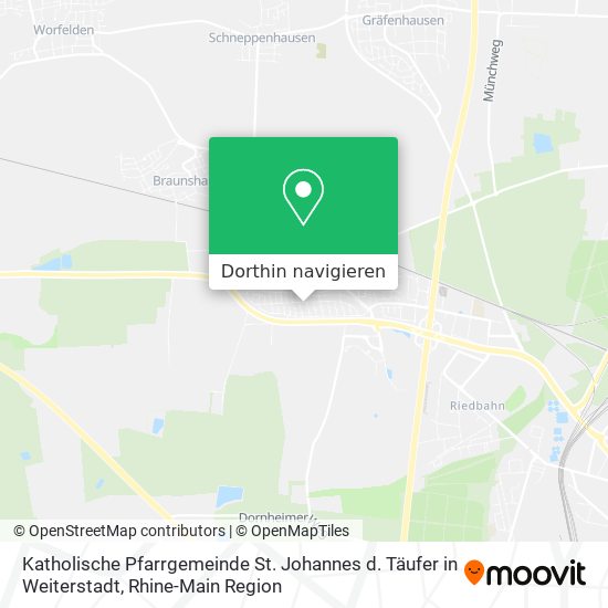 Katholische Pfarrgemeinde St. Johannes d. Täufer in Weiterstadt Karte