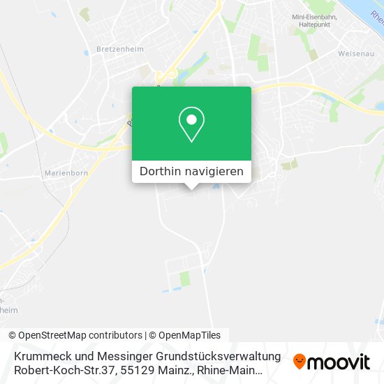 Krummeck und Messinger Grundstücksverwaltung Robert-Koch-Str.37, 55129 Mainz. Karte