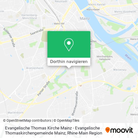Evangelische Thomas Kirche Mainz - Evangelische Thomaskirchengemeinde Mainz Karte