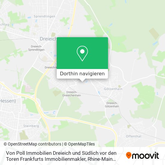 Von Poll Immobilien Dreieich und Südlich vor den Toren Frankfurts Immobilienmakler Karte