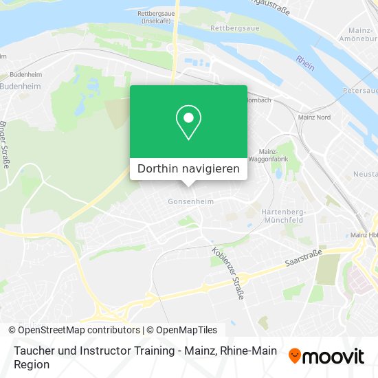 Taucher und Instructor Training - Mainz Karte