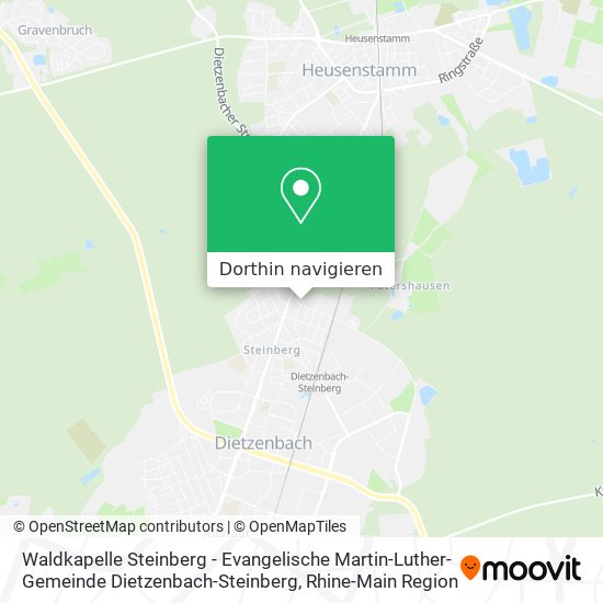 Waldkapelle Steinberg - Evangelische Martin-Luther-Gemeinde Dietzenbach-Steinberg Karte
