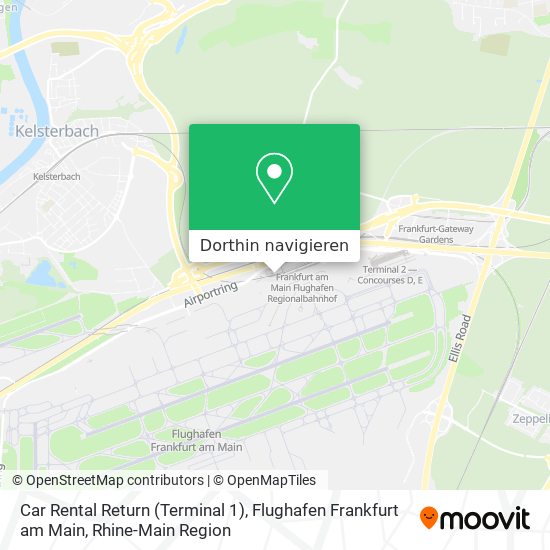 Car Rental Return (Terminal 1), Flughafen Frankfurt am Main Karte