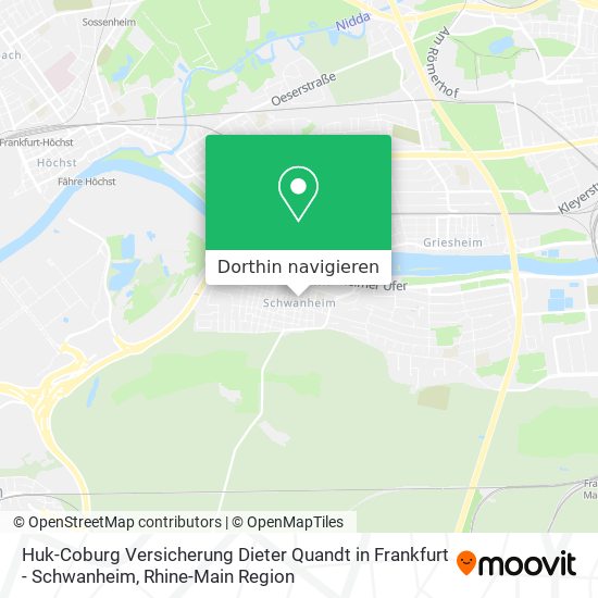 Huk-Coburg Versicherung Dieter Quandt in Frankfurt - Schwanheim Karte