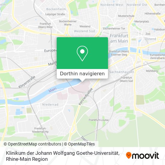 Klinikum der Johann Wolfgang Goethe-Universität Karte