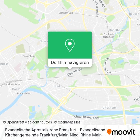 Evangelische Apostelkirche Frankfurt - Evangelische Kirchengemeinde Frankfurt / Main-Nied Karte