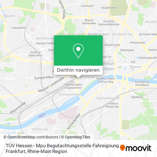 TÜV Hessen - Mpu Begutachtungsstelle Fahreignung Frankfurt Karte