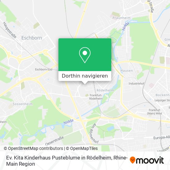 Ev. Kita Kinderhaus Pusteblume in Rödelheim Karte