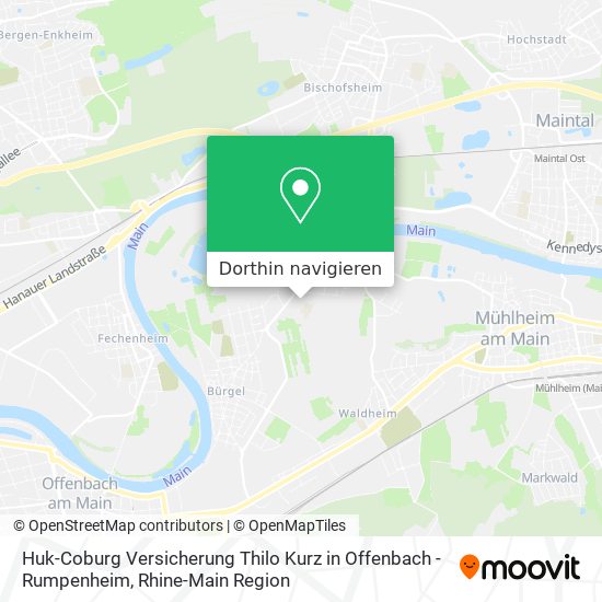 Huk-Coburg Versicherung Thilo Kurz in Offenbach - Rumpenheim Karte