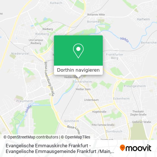 Evangelische Emmauskirche Frankfurt - Evangelische Emmausgemeinde Frankfurt /Main Karte