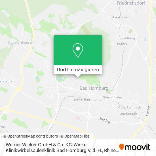 Werner Wicker GmbH & Co. KG-Wicker Klinikwirbelsäulenklinik Bad Homburg V. d. H. Karte