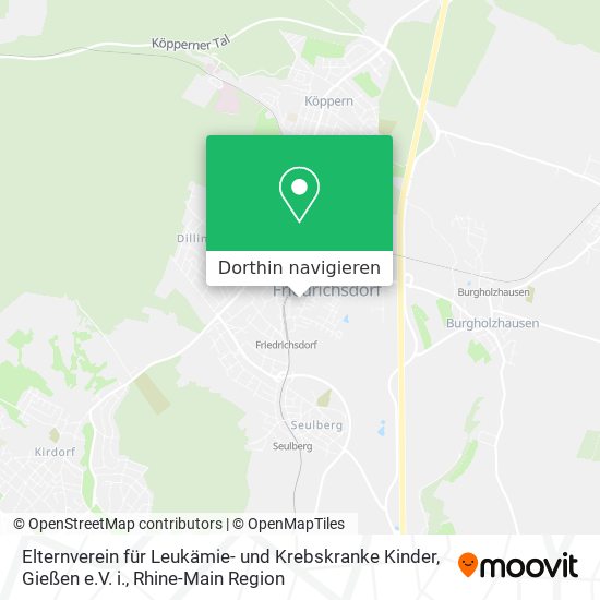 Elternverein für Leukämie- und Krebskranke Kinder, Gießen e.V. i. Karte