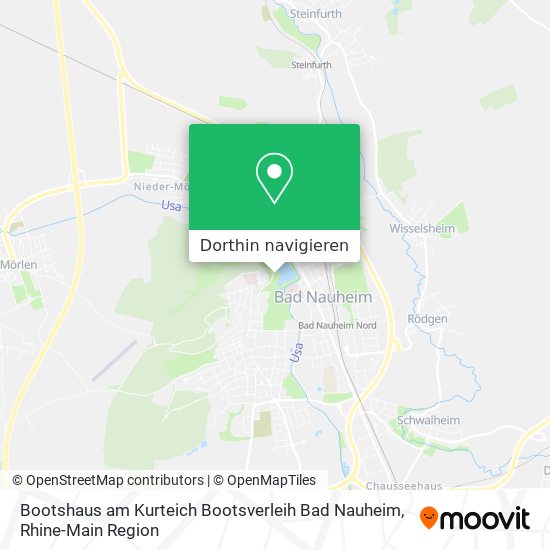 Bootshaus am Kurteich Bootsverleih Bad Nauheim Karte