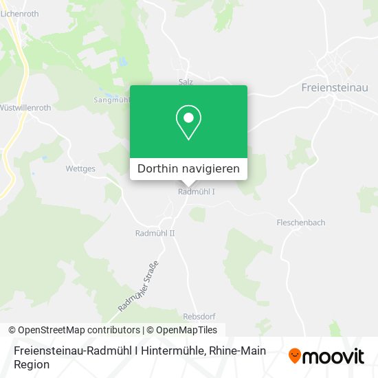 Freiensteinau-Radmühl I Hintermühle Karte