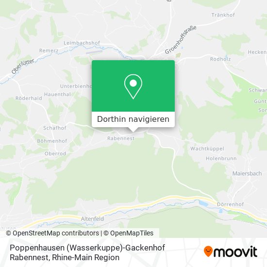 Poppenhausen (Wasserkuppe)-Gackenhof Rabennest Karte