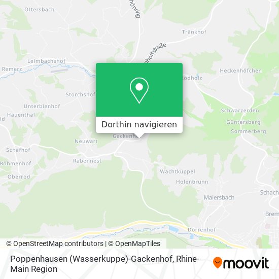 Poppenhausen (Wasserkuppe)-Gackenhof Karte