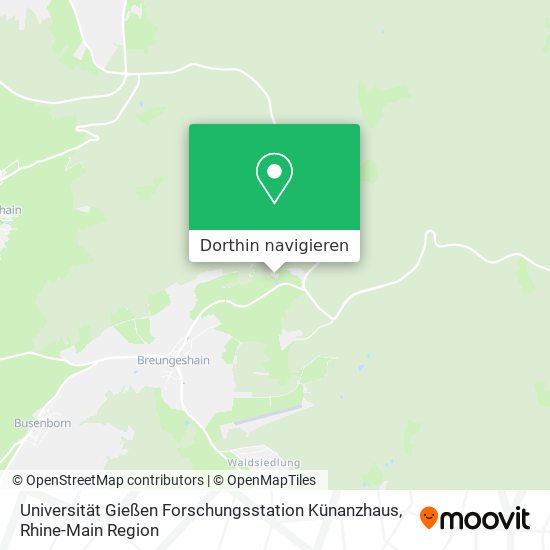 Universität Gießen Forschungsstation Künanzhaus Karte