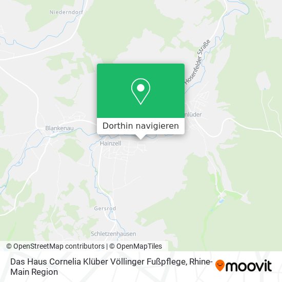 Das Haus Cornelia Klüber Völlinger Fußpflege Karte