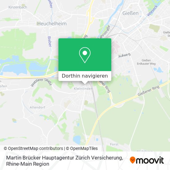 Martin Brücker Hauptagentur Zürich Versicherung Karte