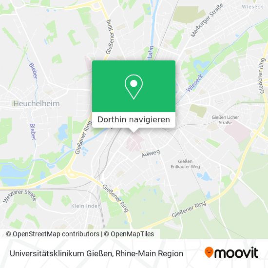 Universitätsklinikum Gießen Karte