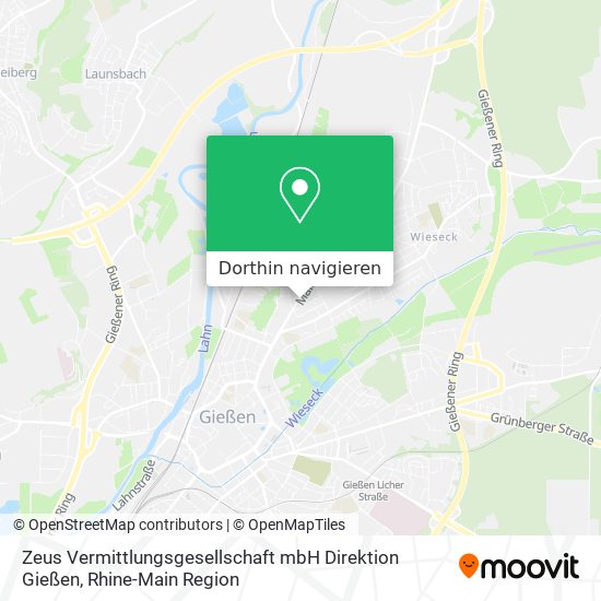 Zeus Vermittlungsgesellschaft mbH Direktion Gießen Karte