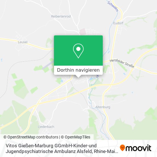 Vitos Gießen-Marburg GGmbH-Kinder-und Jugendpsychiatrische Ambulanz Alsfeld Karte