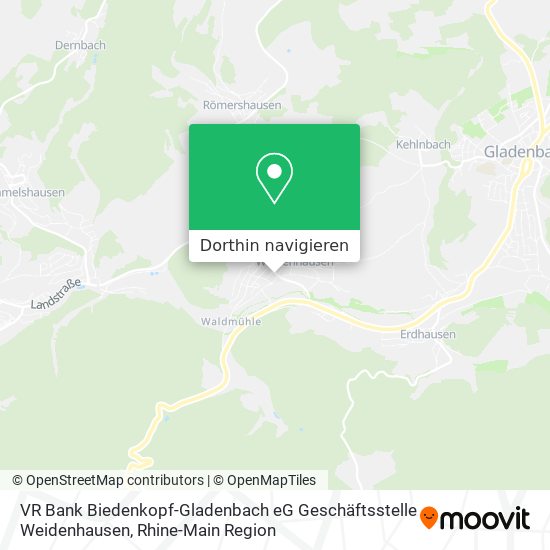 VR Bank Biedenkopf-Gladenbach eG Geschäftsstelle Weidenhausen Karte