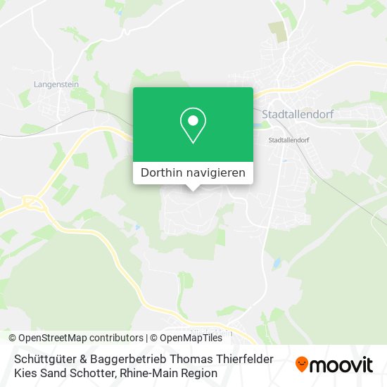 Schüttgüter & Baggerbetrieb Thomas Thierfelder Kies Sand Schotter Karte