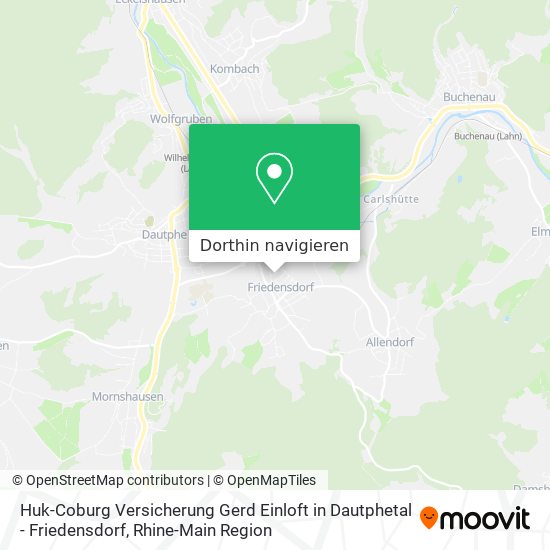 Huk-Coburg Versicherung Gerd Einloft in Dautphetal - Friedensdorf Karte