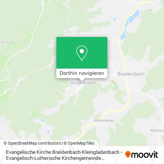 Evangelische Kirche Breidenbach-Kleingladenbach - Evangelisch-Lutherische Kirchengemeinde Breidenba Karte