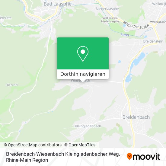 Breidenbach-Wiesenbach Kleingladenbacher Weg Karte