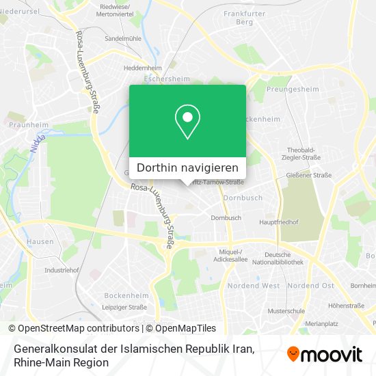 Generalkonsulat der Islamischen Republik Iran Karte