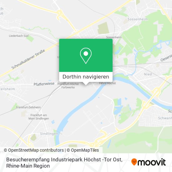 Besucherempfang Industriepark Höchst -Tor Ost Karte