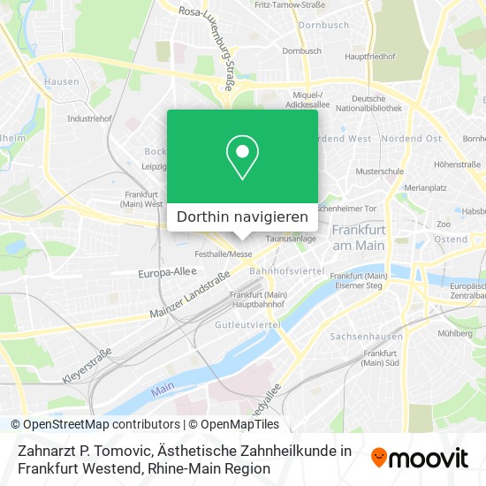 Zahnarzt P. Tomovic, Ästhetische Zahnheilkunde in Frankfurt Westend Karte