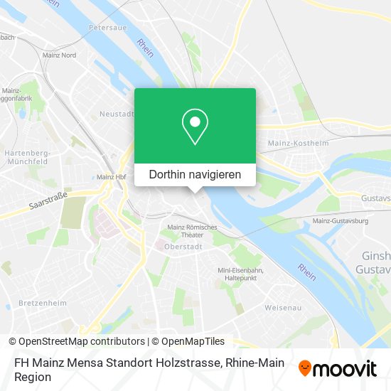 FH Mainz Mensa Standort Holzstrasse Karte