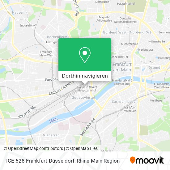 ICE 628 Frankfurt-Düsseldorf Karte