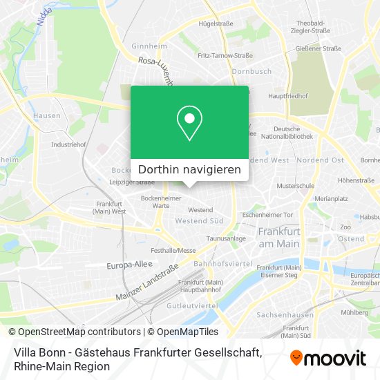 Villa Bonn - Gästehaus Frankfurter Gesellschaft Karte