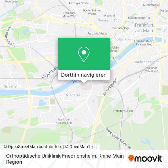 Orthopädische Uniklinik Friedrichsheim Karte