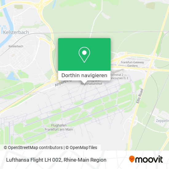 Lufthansa Flight LH 002 Karte