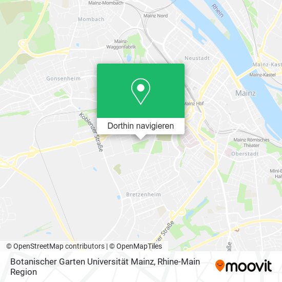 Botanischer Garten Universität Mainz Karte