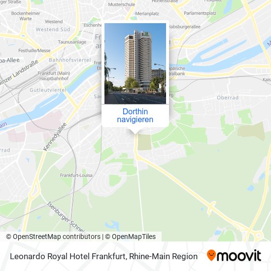 Leonardo Royal Hotel Frankfurt Karte
