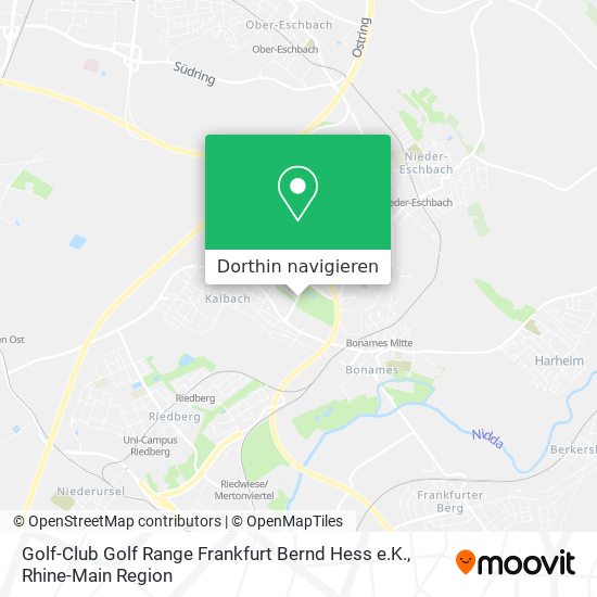 Golf-Club Golf Range Frankfurt Bernd Hess e.K. Karte
