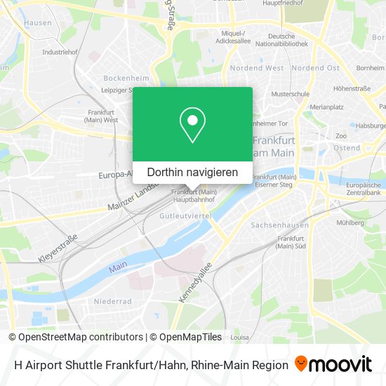 H Airport Shuttle Frankfurt / Hahn Karte