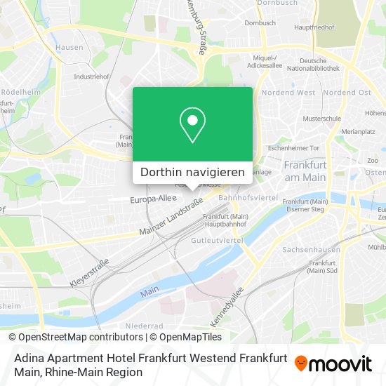 Adina Apartment Hotel Frankfurt Westend Frankfurt Main Karte